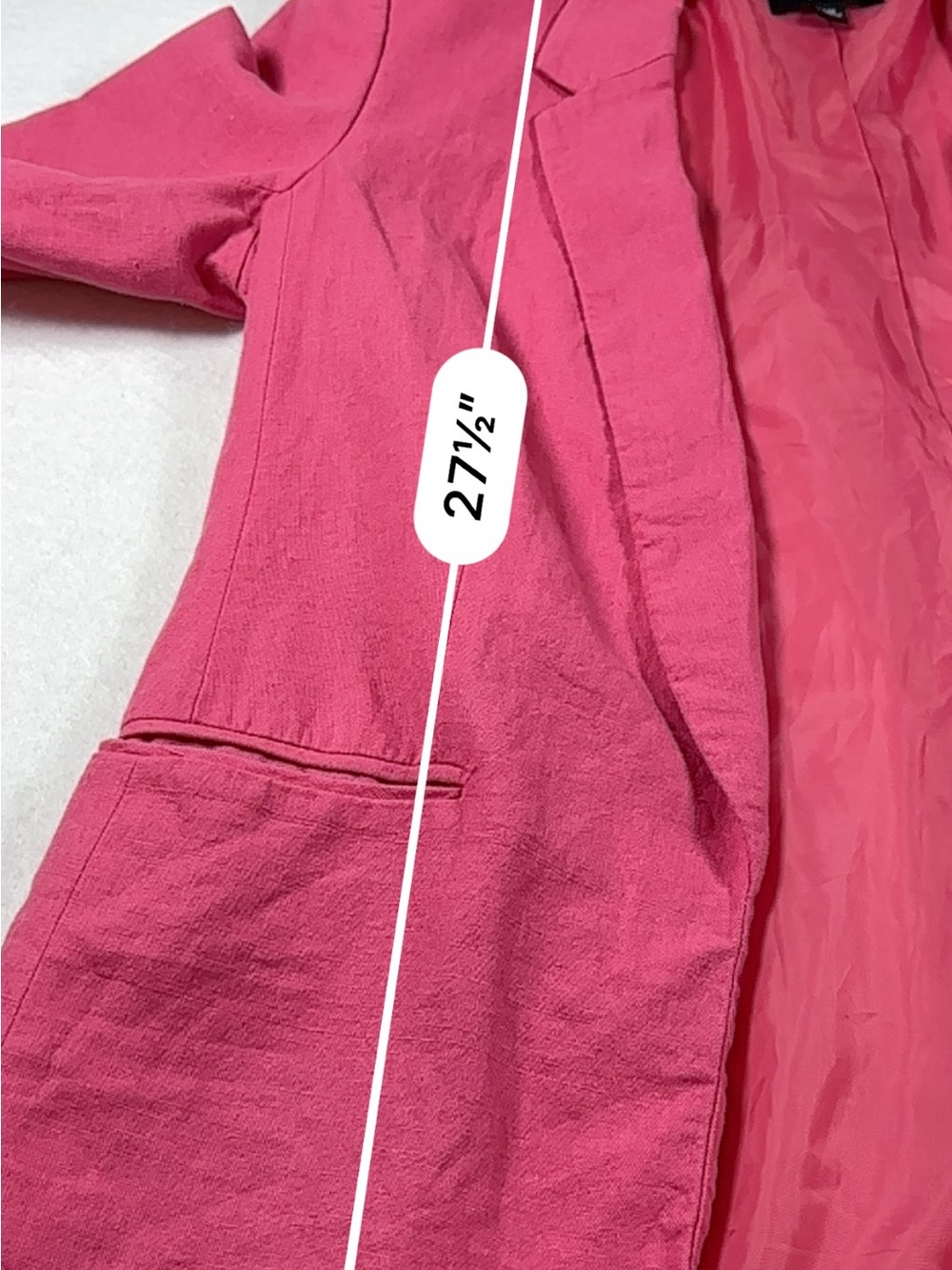 Jones New York Signature Pink Linen Blend Blazer Jacket M 3/4 Sleeve - Picture 7 of 10